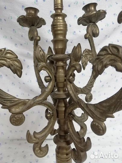 Шикарный бронзовый подсвечник на 5 свечей
