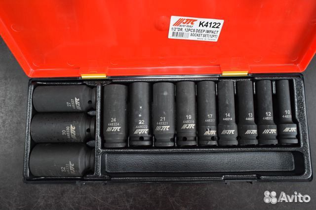 Набор головок торцевых глубоких ударных 12-гранных