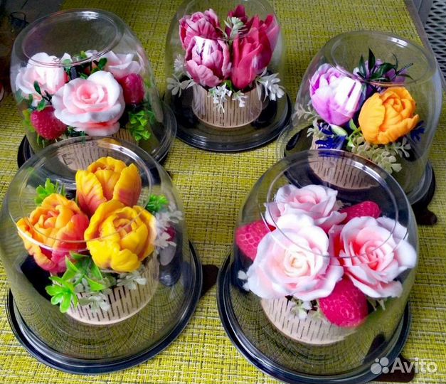 Букет из мыла в куполе (подарок)