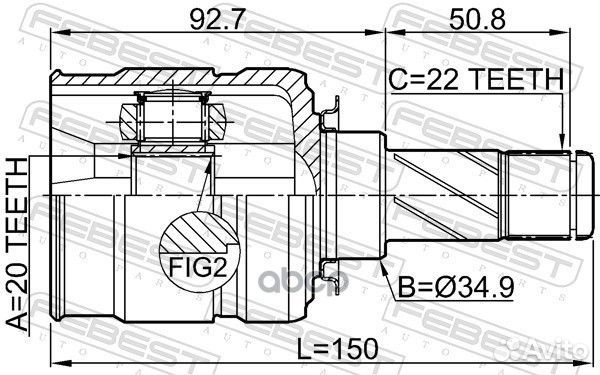 Шрус внутренний 20X34.9X22 1811A12 Febest