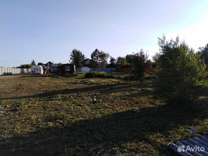Покос травы тримером, опиловка деревьев