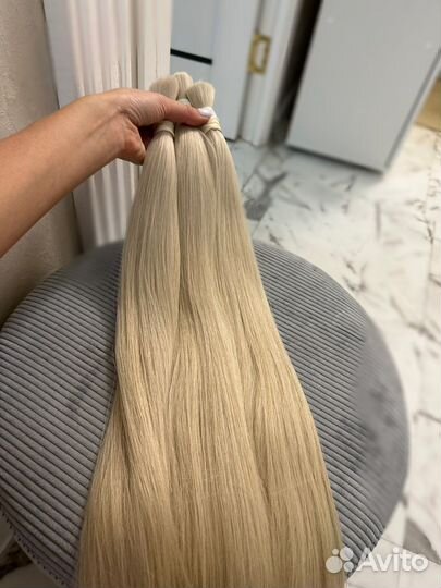 Волосы для Наращивания Блонд 60см “Lux Premium”