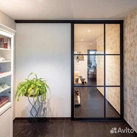 Раздвижные и стационарные перегородки в стиле лофт