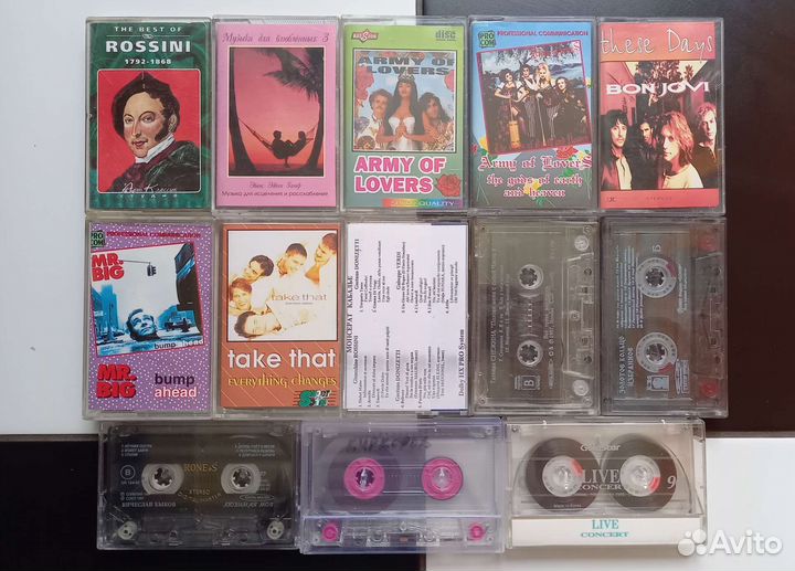 Аудиокассеты с отечественной и зарубежной музыкой