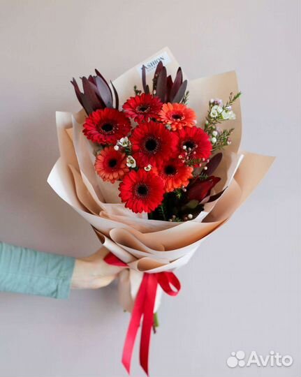 Ирисы Герберы букет Иркутск