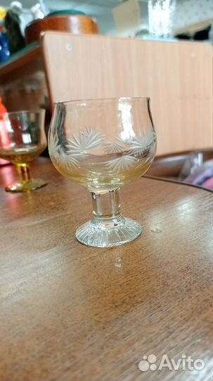 Рюмка на ножке СССР, цветное стекло