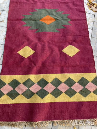 Тканный ковер палас СССР шерсть ретро