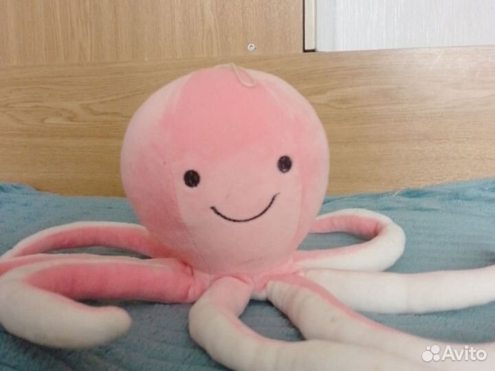 Мягкая игрушка осьминог розовый