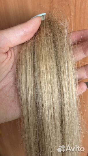 Волосы натуральные блонд для наращивания 50см