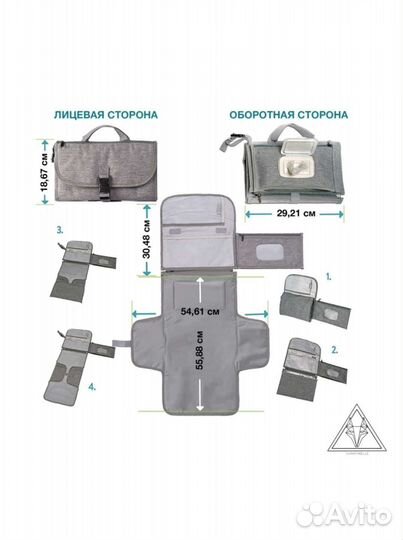 Детский портативный пеленальный матрасик