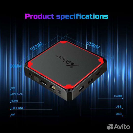 X96 Mini +/2Gb/16Gb/Amlogic S905W4 новый