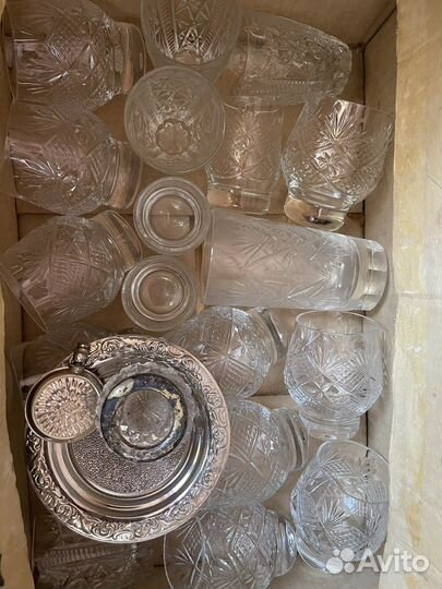 Рюмки, стопки, стаканы, бокалы, вазы хрусталь