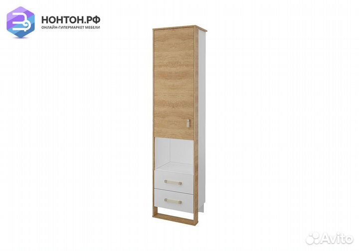 Шкаф Сити бело-серый / дуб небраска