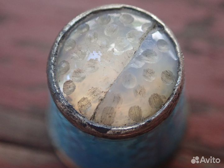 Наперсток серебро 84 проба Гильошированная эмаль