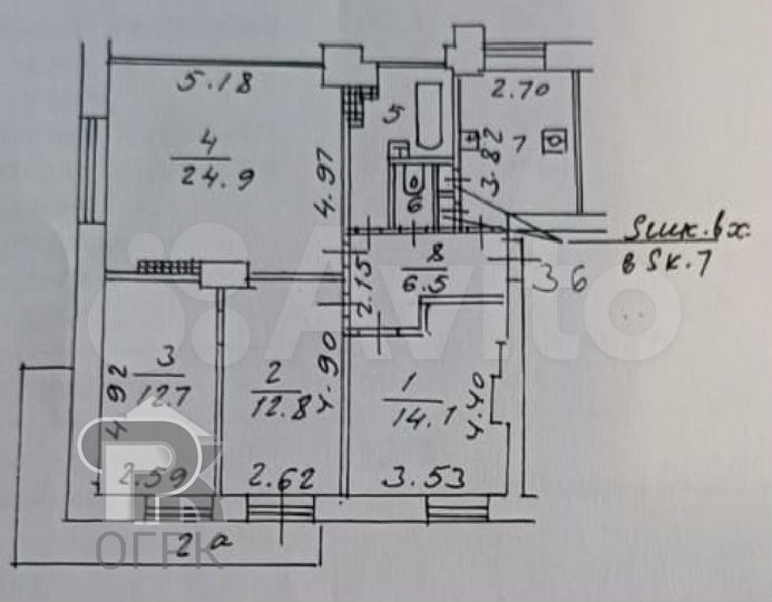Комната 14,1 м² в 1-к., 5/6 эт.