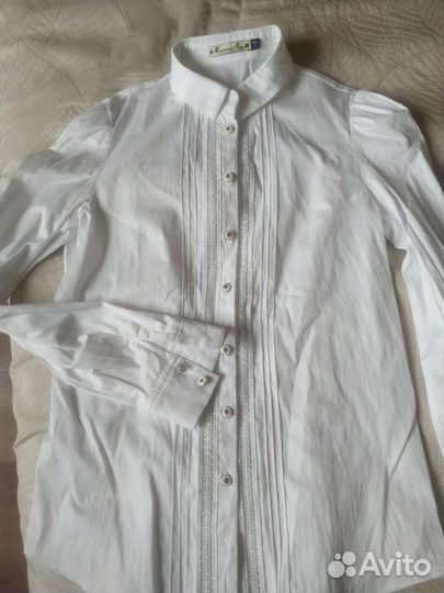 Блузка белая Маленькая леди 146-152 отл состояние
