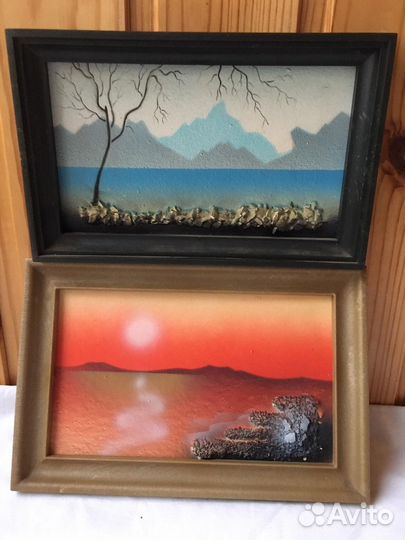 Картина панно ручная работа камни краска СССР