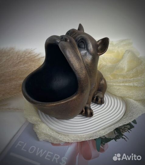 Французский бульдог статуэтка конфетница ключница