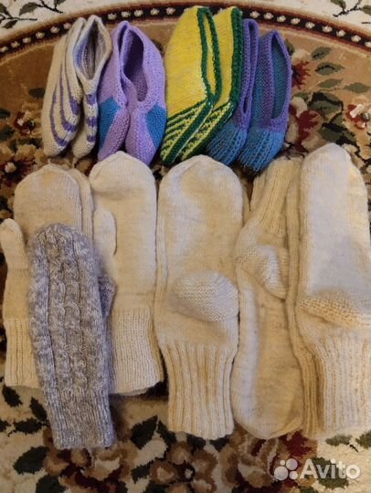 Носки шерстяные вязаные