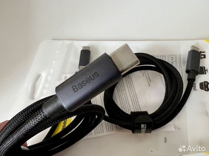 Кабель Baseus, USB Type-C, 100 Вт
