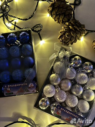 Ёлочные игрушки Новогодние шары 3 см