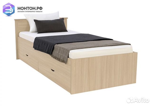 Кровать односпальная Мелисса с ящиками дуб сонома
