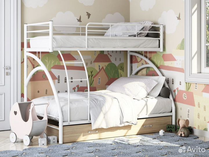 Кровать металлическая двухярусная