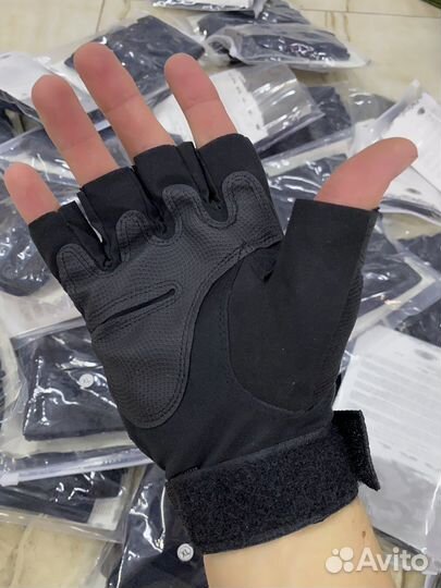 Перчатки тактические без пальцев (олива/черные)