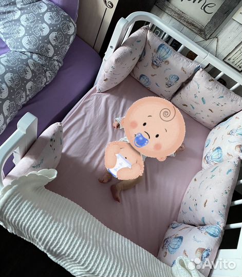 Кроватка трансформер Malibu с матрасиком