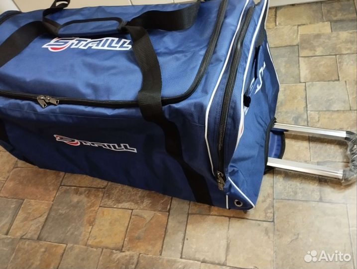 Баул хоккейный 38 синий 3 колеса