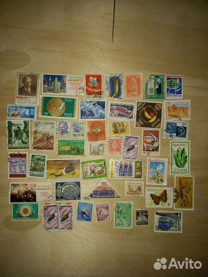 Марки разных стран 50-70 годы, 300 шт