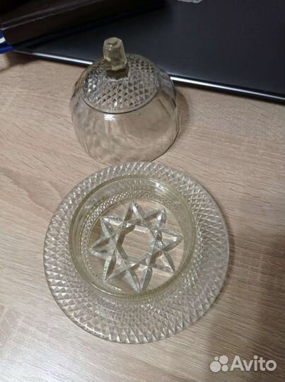 Масленка СССР стекло Фруктовница Ваза