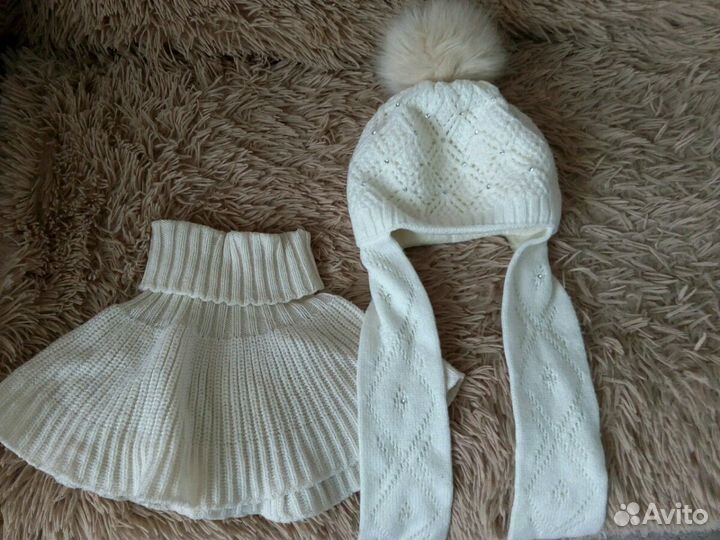 Шапка зима осень манишка