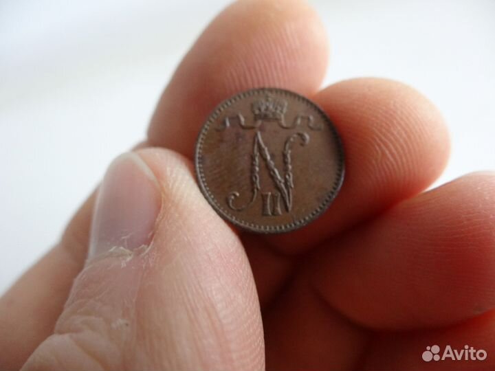 1 пенни 1907 отличная российская Финляндия