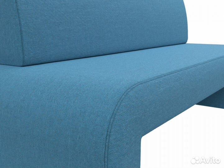 Диван кухонный прямой Кармен, рогожка, амур голубой