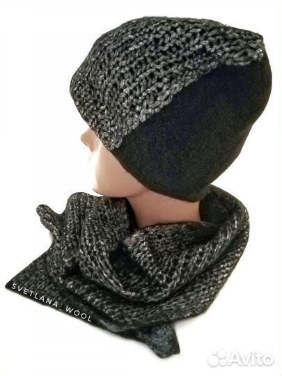 Шапка и шарфик валяные (унисекс)
