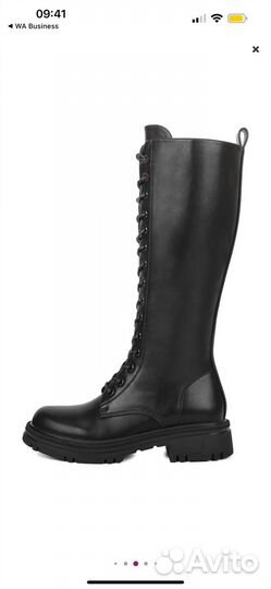 Сапоги женские высокие на шнуровке