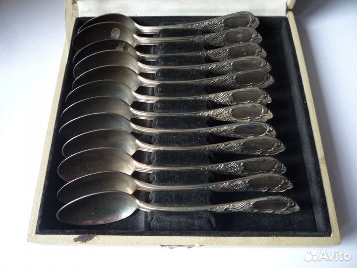 Ложки чайные мельхиор Дубок мнц Кiев 12 шт