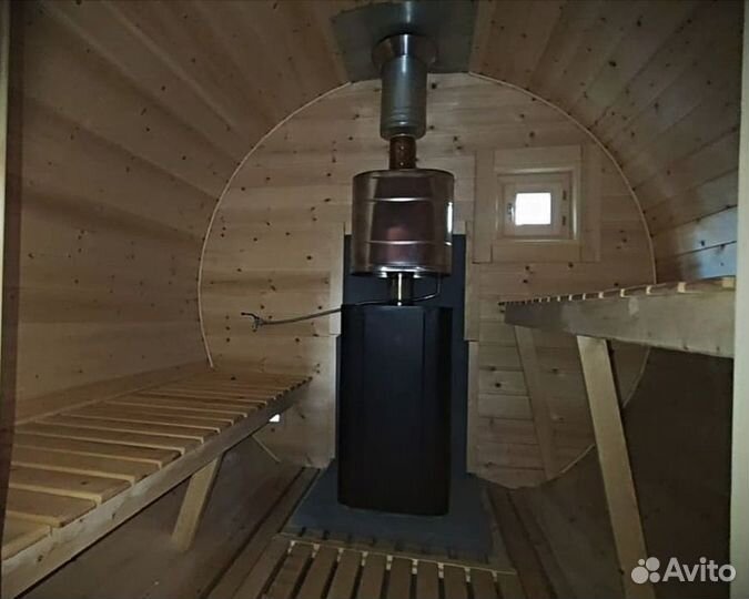 Перевозная баня бочка 6 м