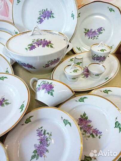 Столовый сервиз сирень дулево 28 предметов