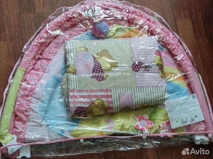 Развивающий коврик, бортики, кокосовый матрасик