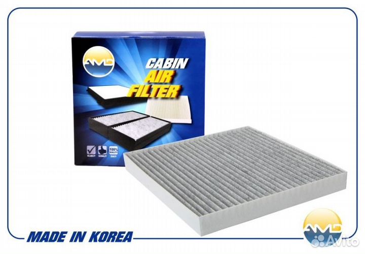 Салонный фильтр угольный amd amdfc753c для а/м hyundai creta, solaris ii, kia rio x-line