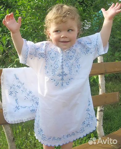 Крестильная рубашка для мальчика 91с