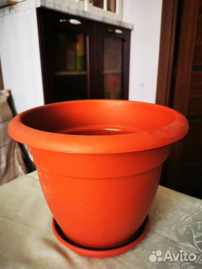 Горшки для цветов, большие, пластик