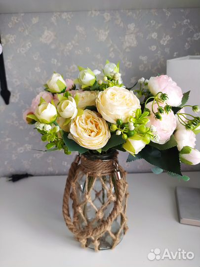 Искусственные цветы букеты розы, хризантемы