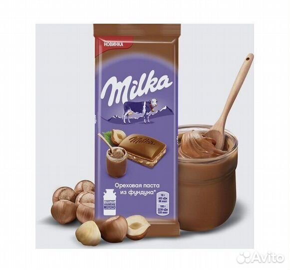Шоколад Milka добавка орех паста и дроб фундук 85г