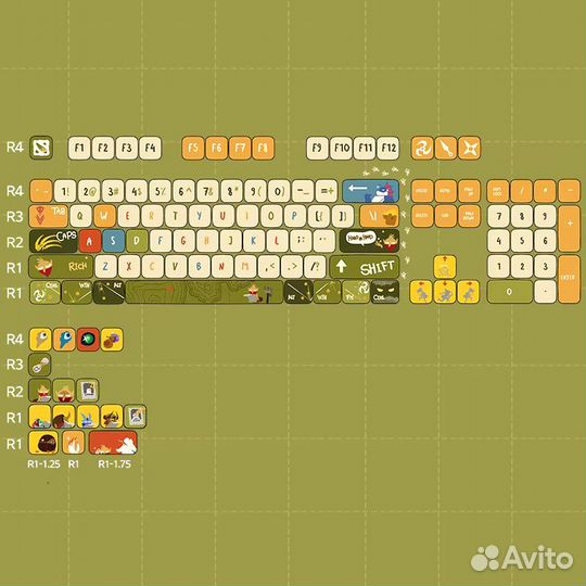 Наборе кейкапов Dota 2 Bounty Hunter Theme Keycap