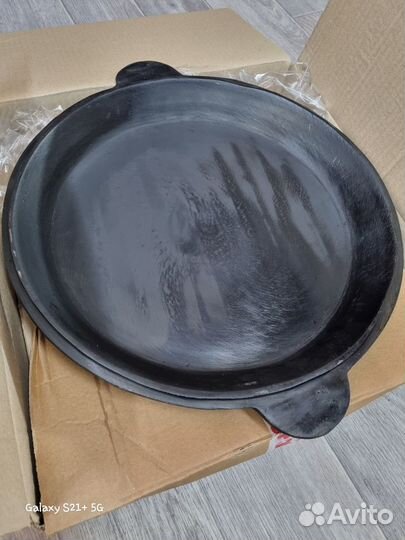 Крышка-сковорода чугунная 16 литров Узбекистан