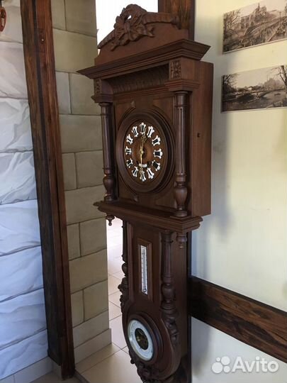 Старинные часы с барометром Japy 115 см