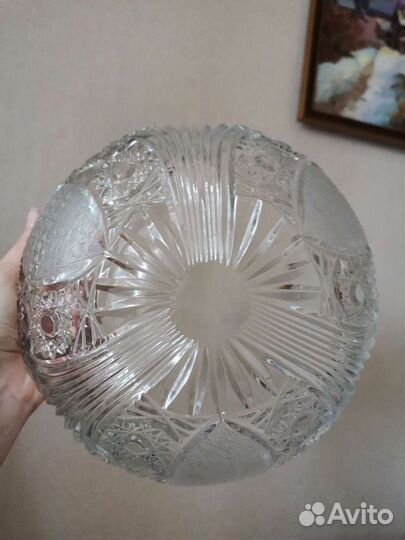 Хрустальная ваза салатник большой